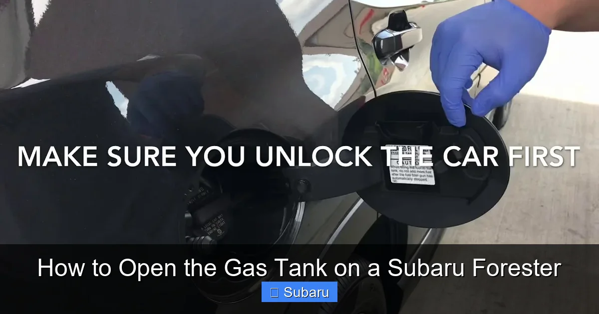 How to Open the Gas Tank on a Subaru Forester