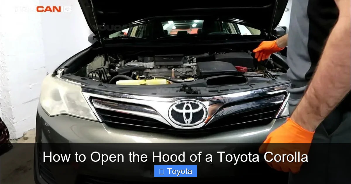 How to Open the Hood of a Toyota Corolla