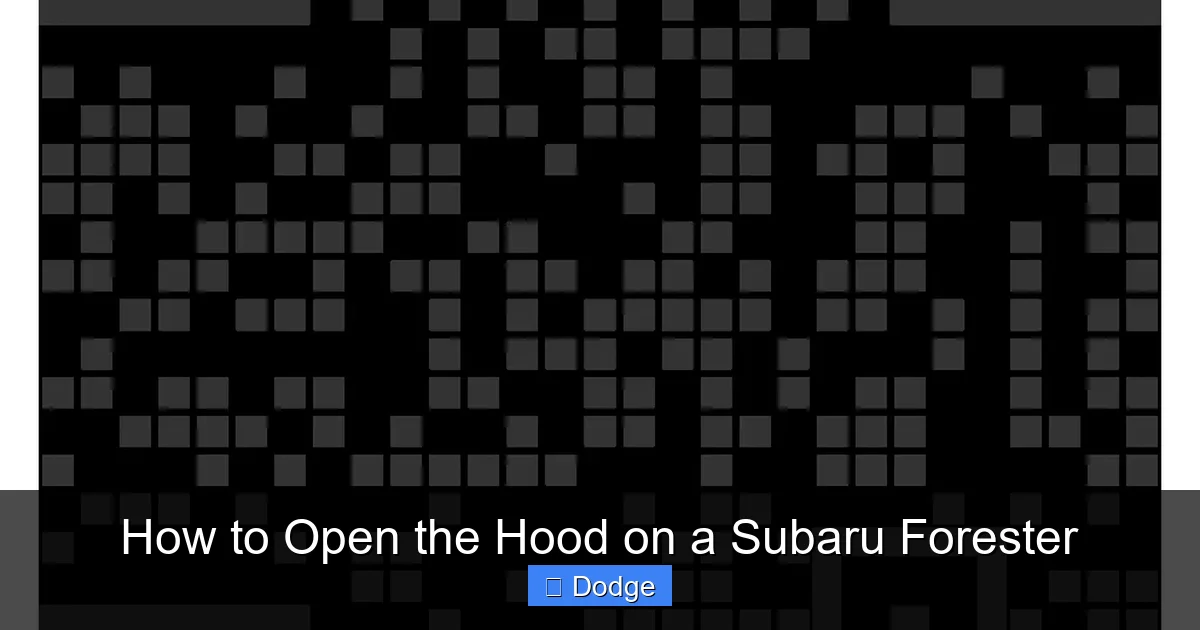 How to Open the Hood on a Subaru Forester