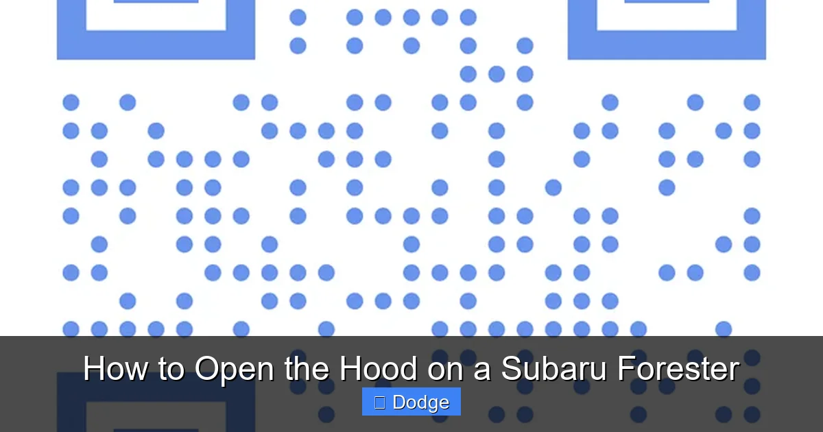How to Open the Hood on a Subaru Forester
