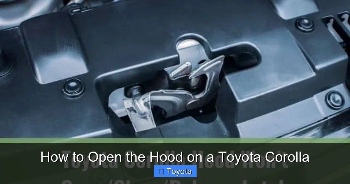 How to Open the Hood on a Toyota Corolla