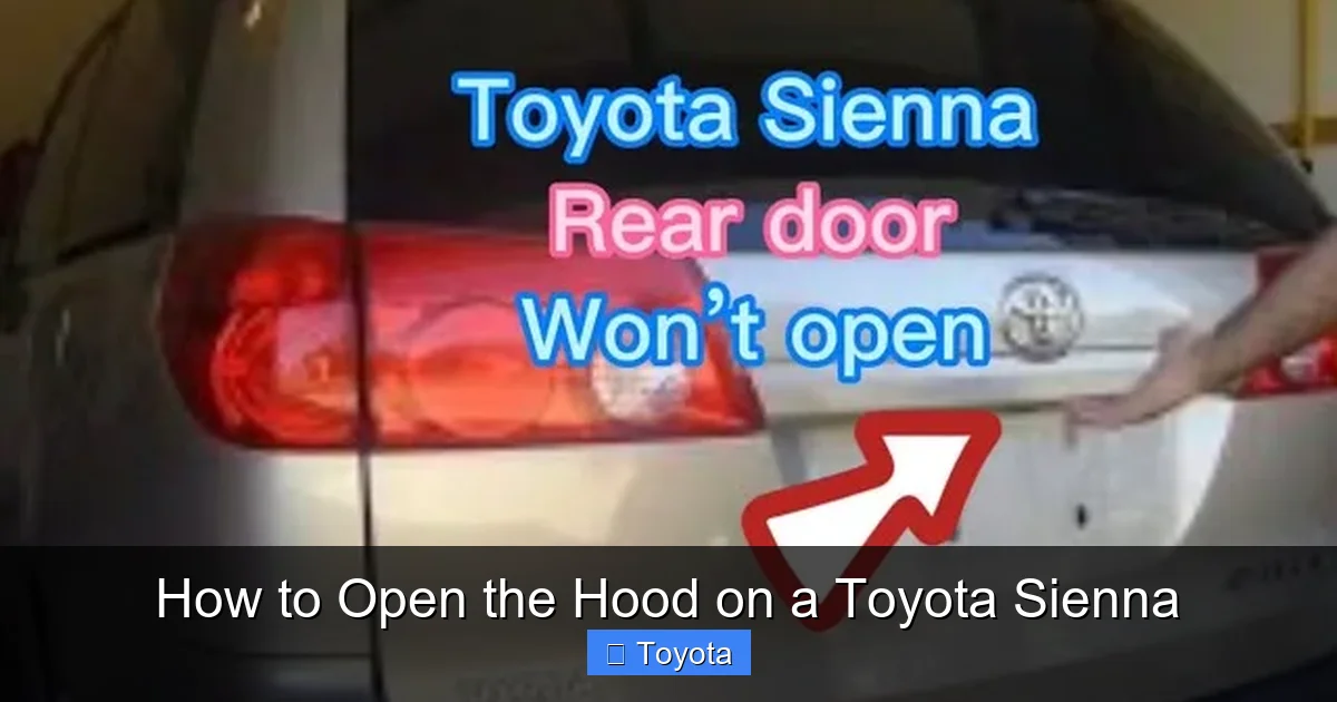 How to Open the Hood on a Toyota Sienna