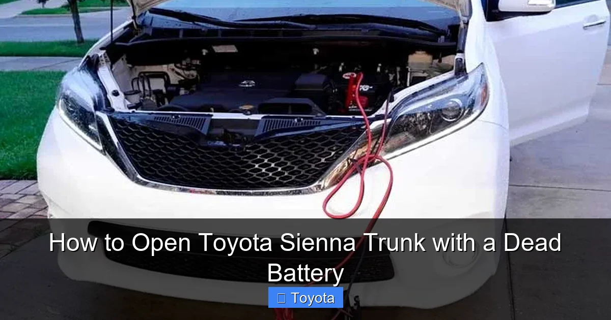 How to Open Toyota Sienna Trunk with a Dead Battery