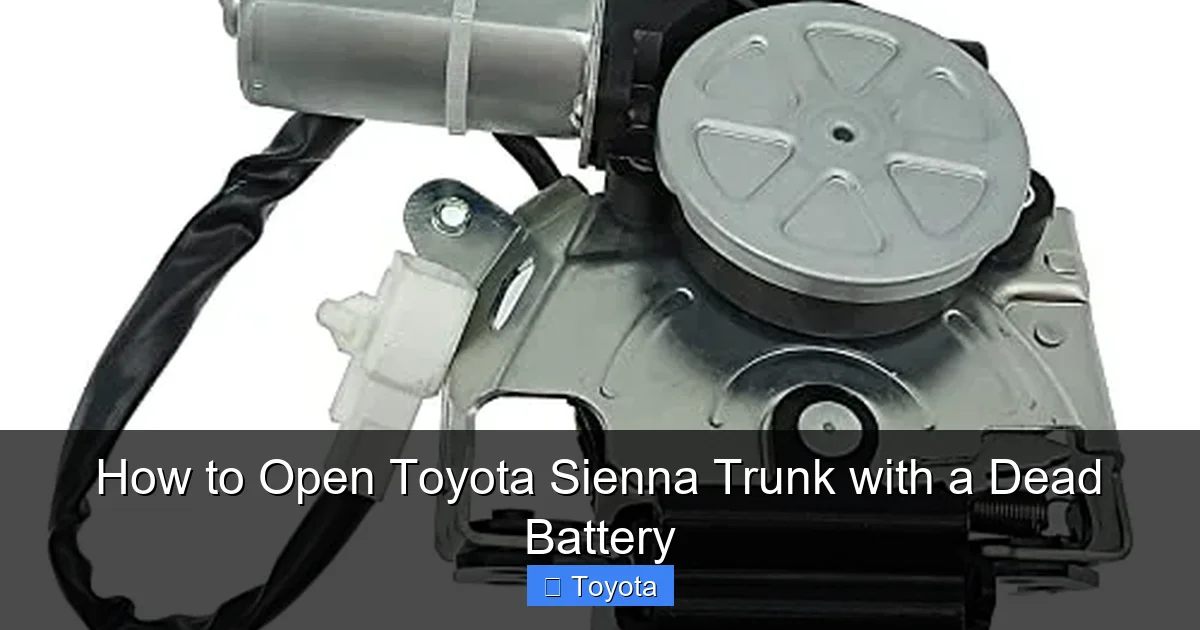 How to Open Toyota Sienna Trunk with a Dead Battery