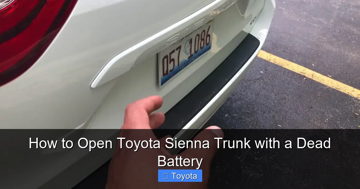 How to Open Toyota Sienna Trunk with a Dead Battery