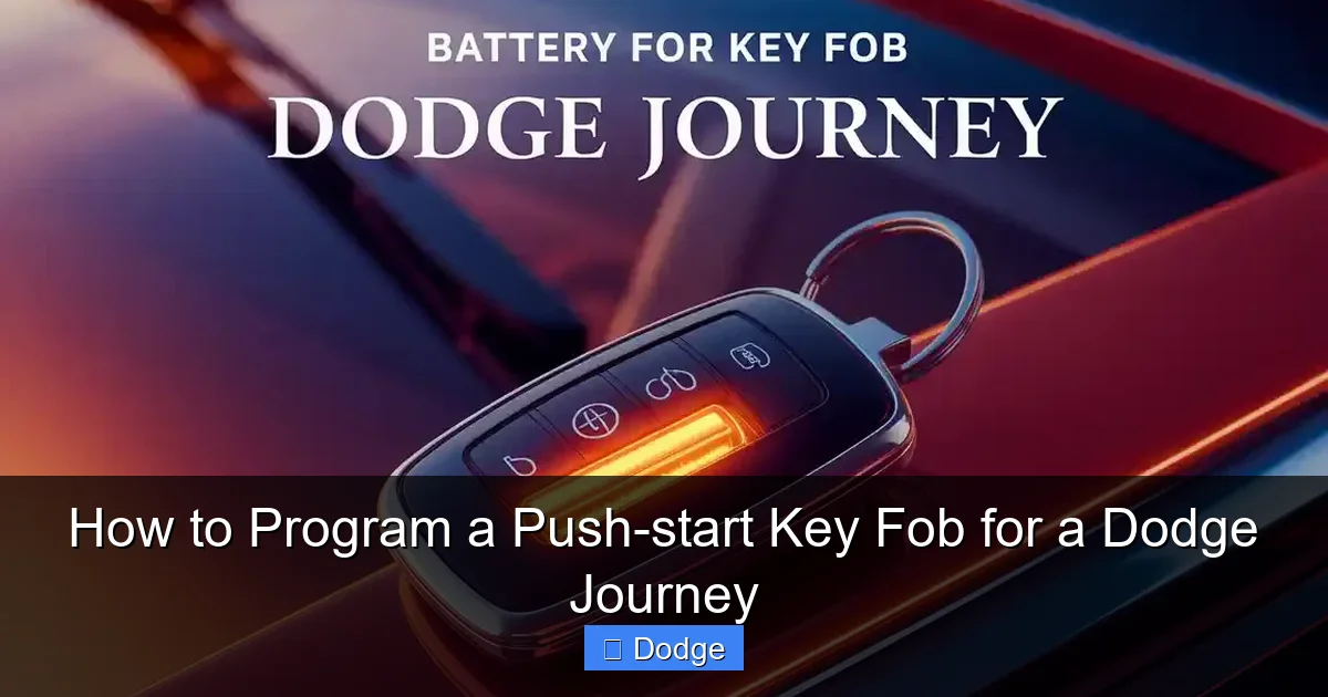 How to Program a Push-start Key Fob for a Dodge Journey