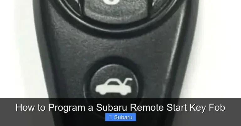 How to Program a Subaru Remote Start Key Fob
