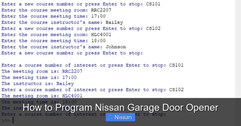 How to Program Nissan Garage Door Opener