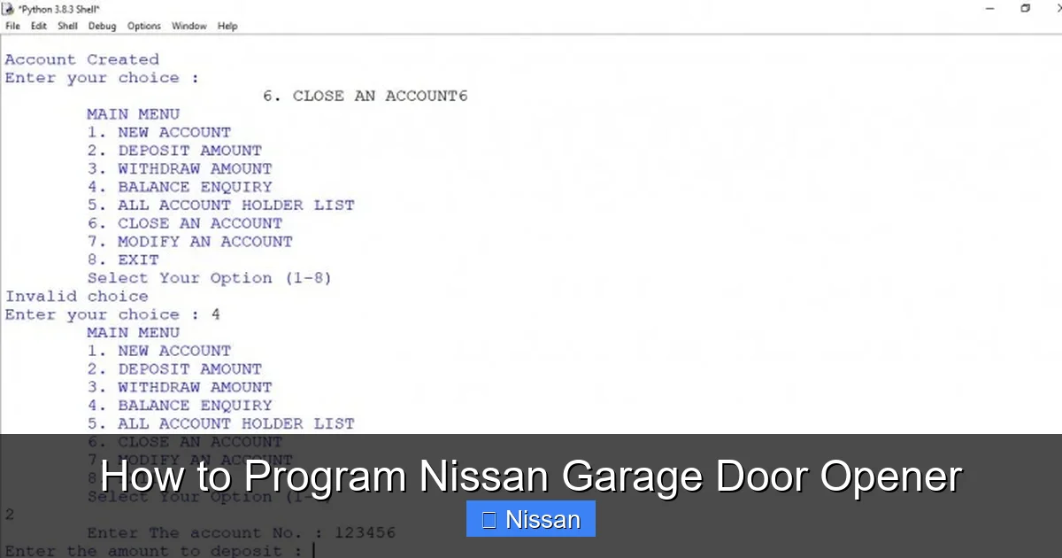 How to Program Nissan Garage Door Opener