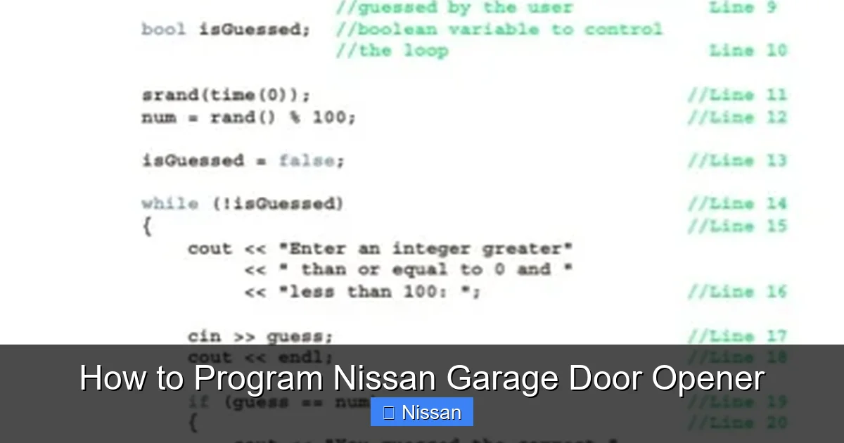 How to Program Nissan Garage Door Opener