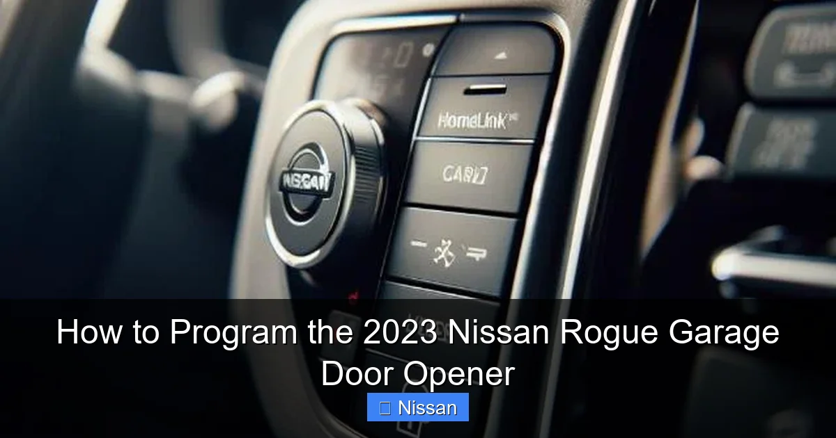 How to Program the 2023 Nissan Rogue Garage Door Opener