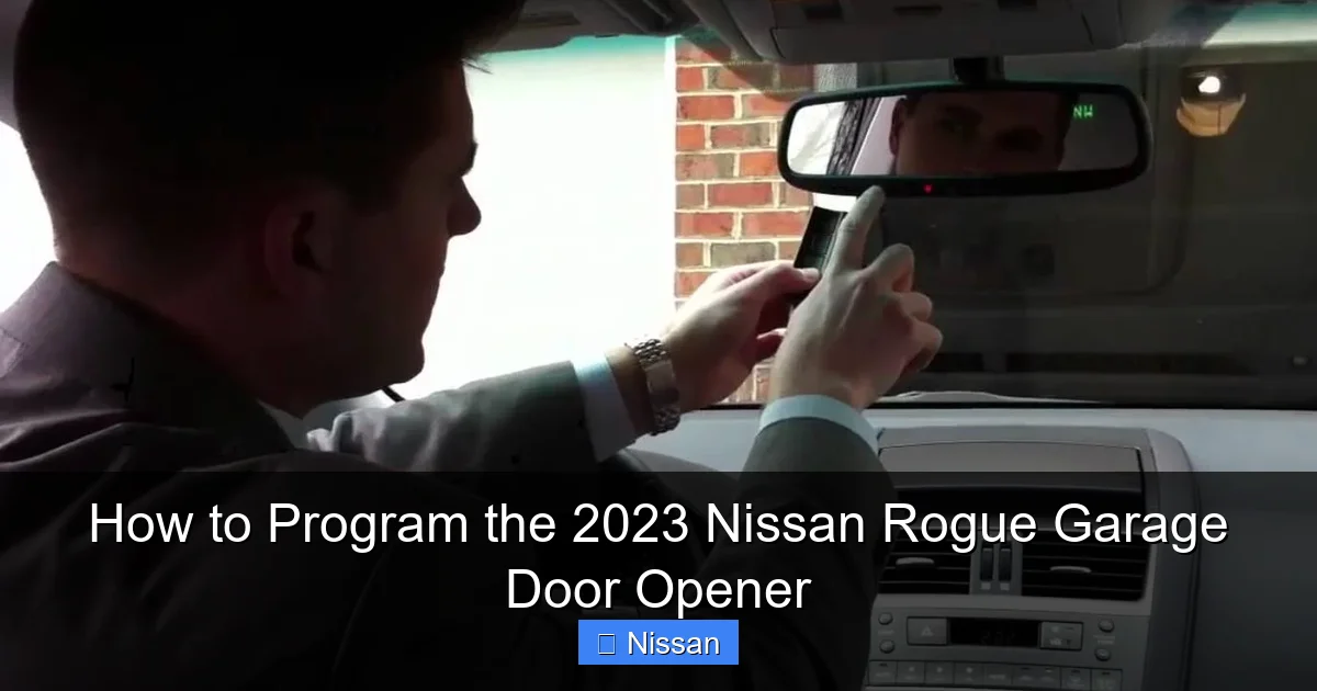 How to Program the 2023 Nissan Rogue Garage Door Opener