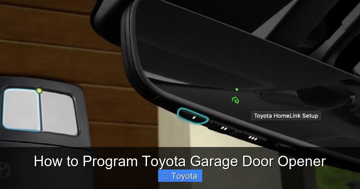 How to Program Toyota Garage Door Opener