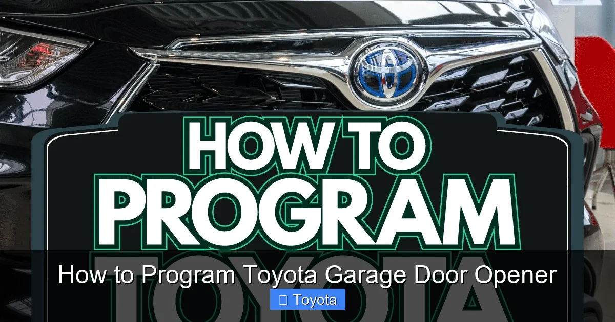 How to Program Toyota Garage Door Opener
