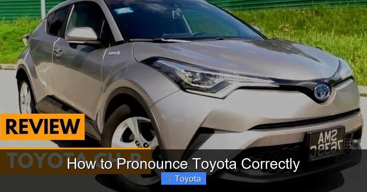 How to Pronounce Toyota Correctly