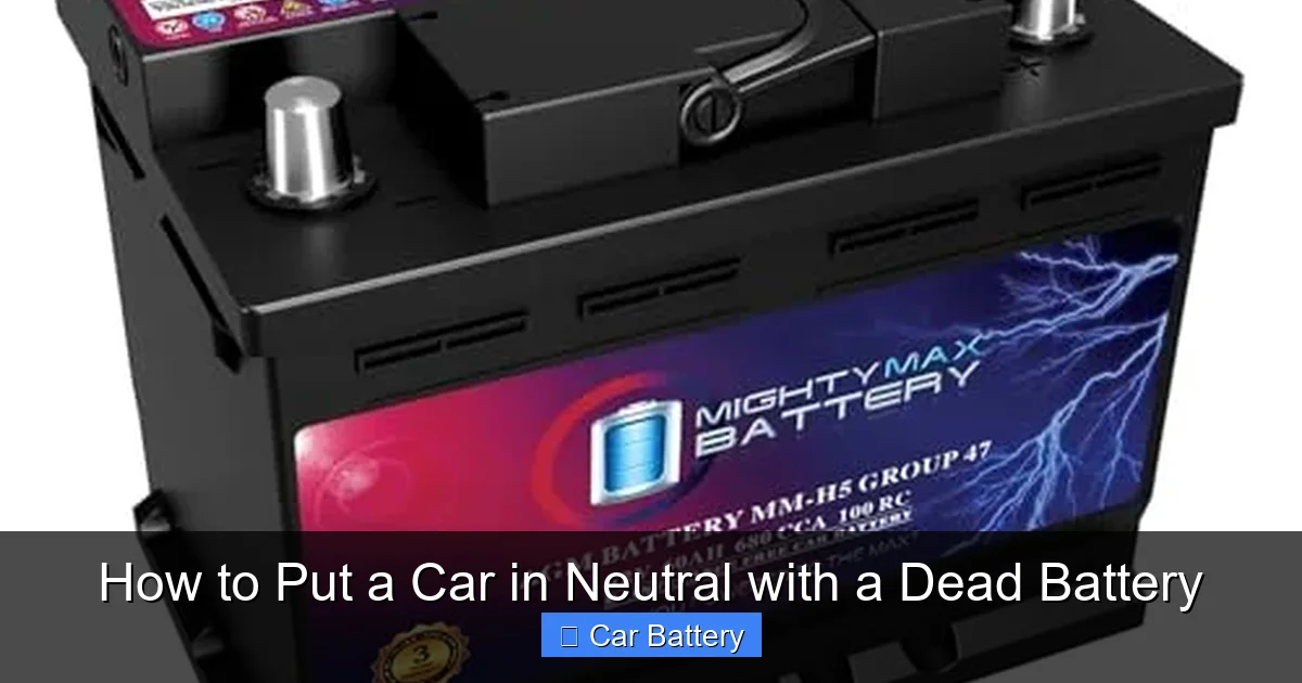 How to Put a Car in Neutral with a Dead Battery
