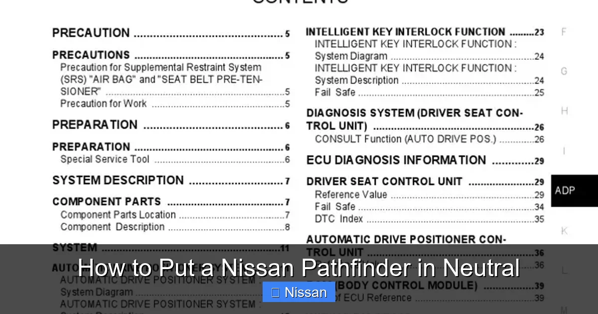How to Put a Nissan Pathfinder in Neutral