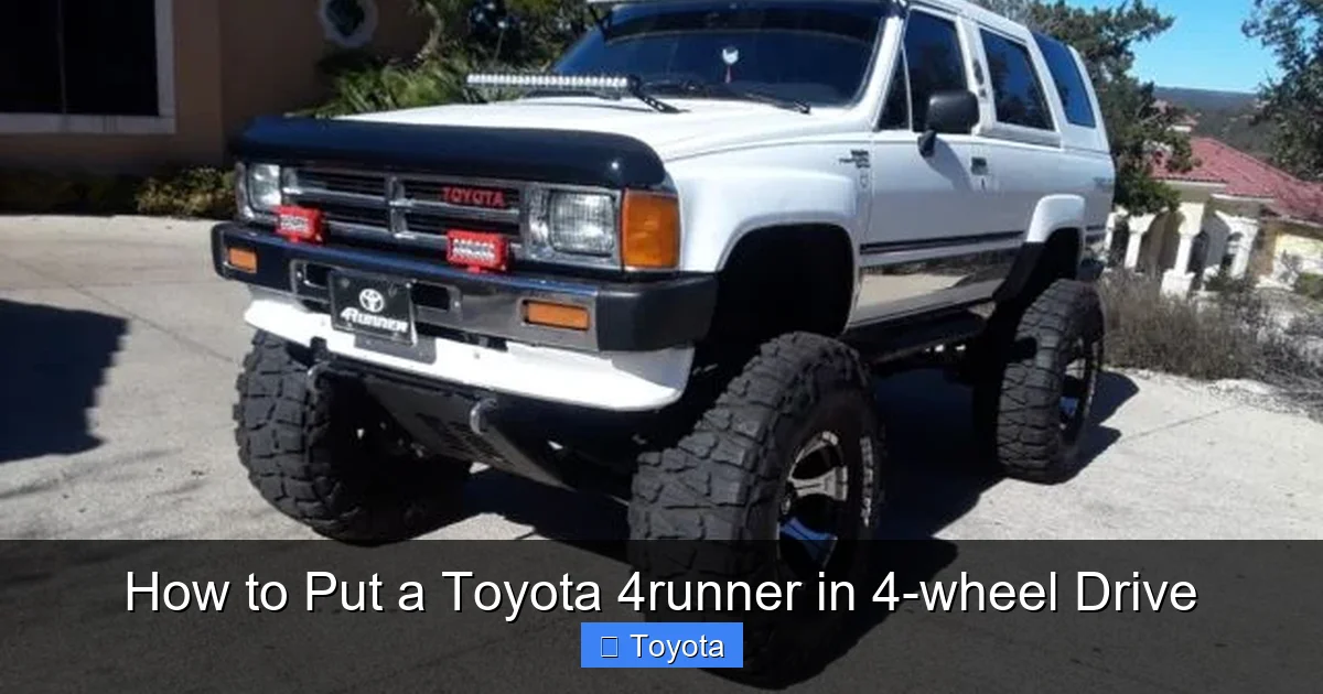 How to Put a Toyota 4runner in 4-wheel Drive
