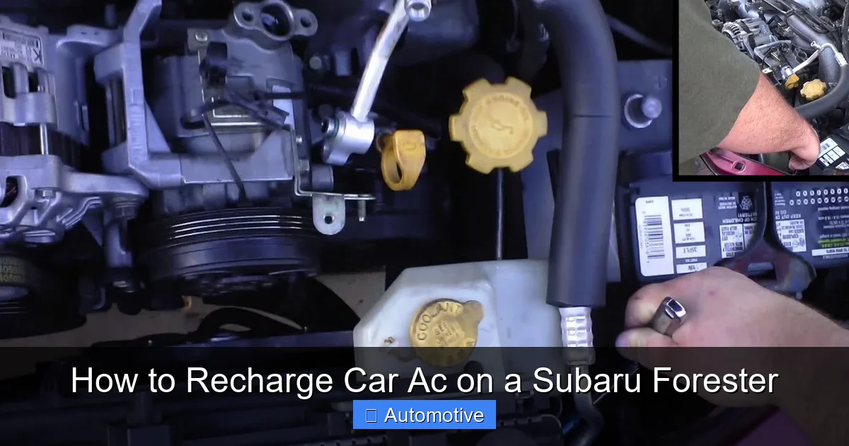 How to Recharge Car Ac on a Subaru Forester