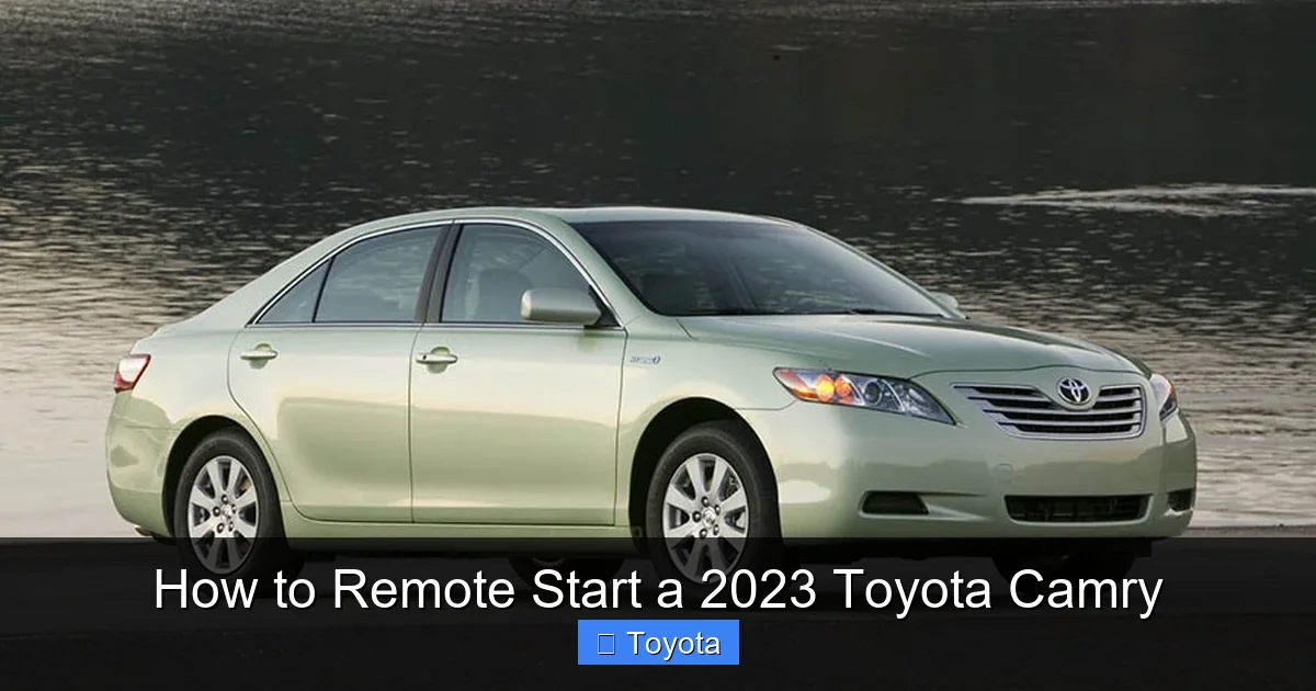 How to Remote Start a 2023 Toyota Camry