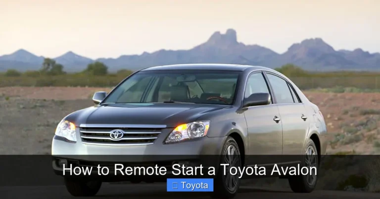 How to Remote Start a Toyota Avalon