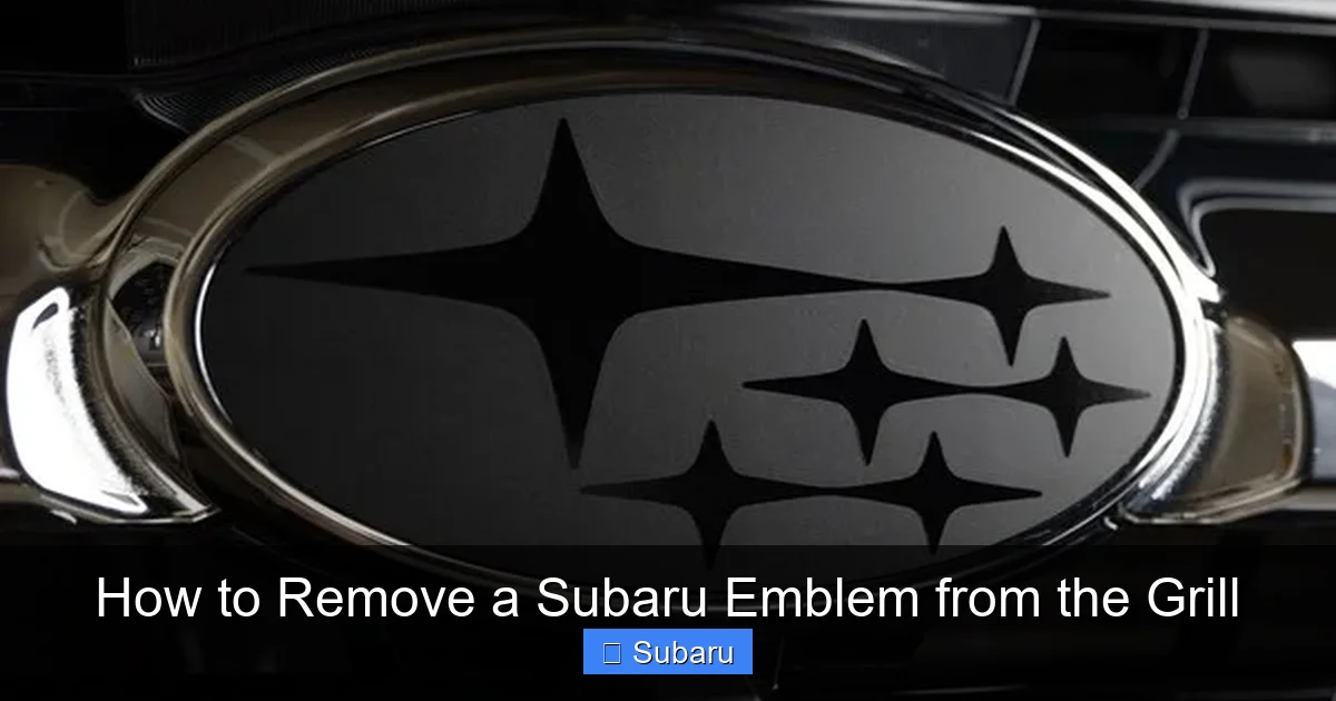 How to Remove a Subaru Emblem from the Grill