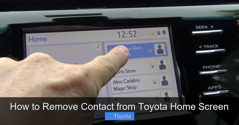 How to Remove Contact from Toyota Home Screen