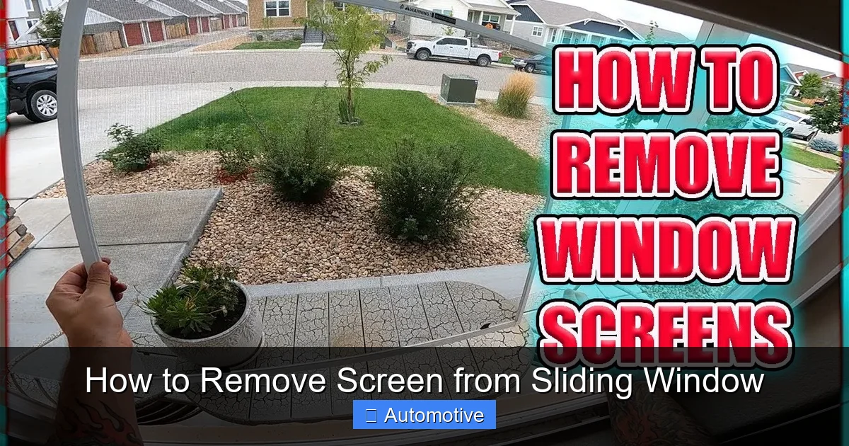 How to Remove Screen from Sliding Window