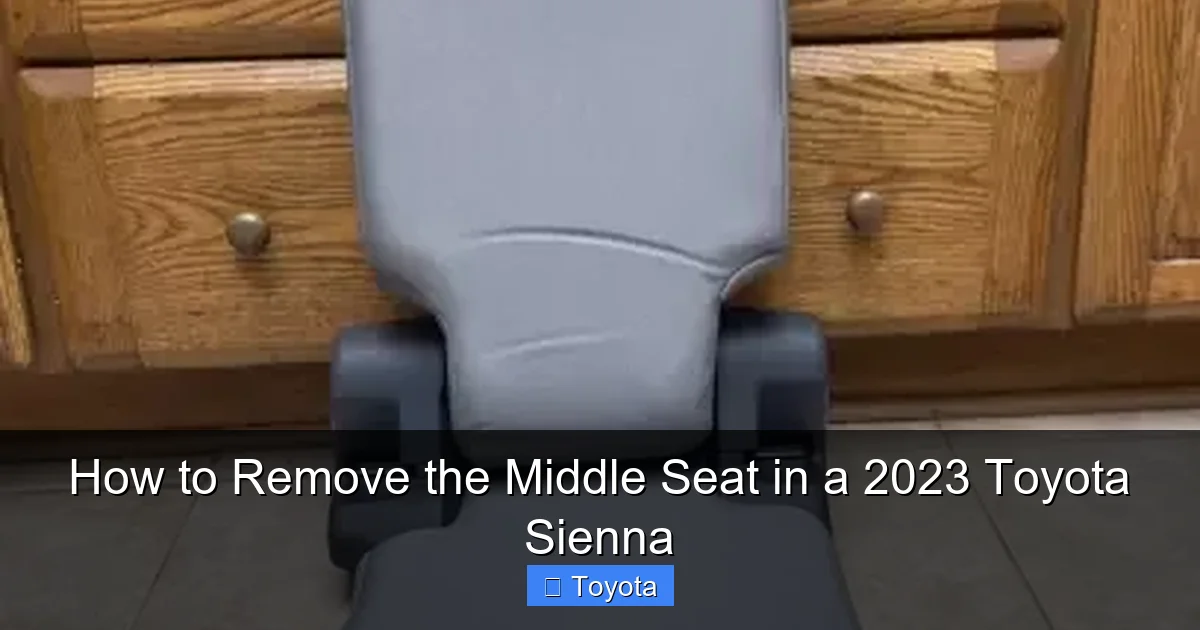 How to Remove the Middle Seat in a 2023 Toyota Sienna