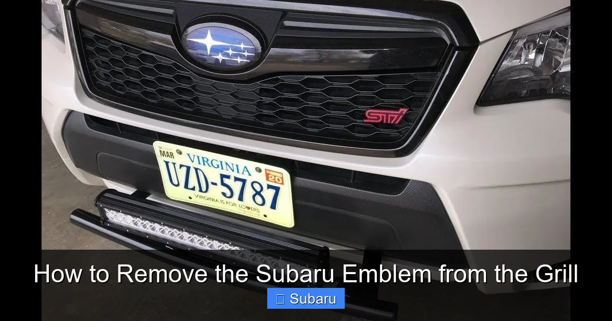 How to Remove the Subaru Emblem from the Grill