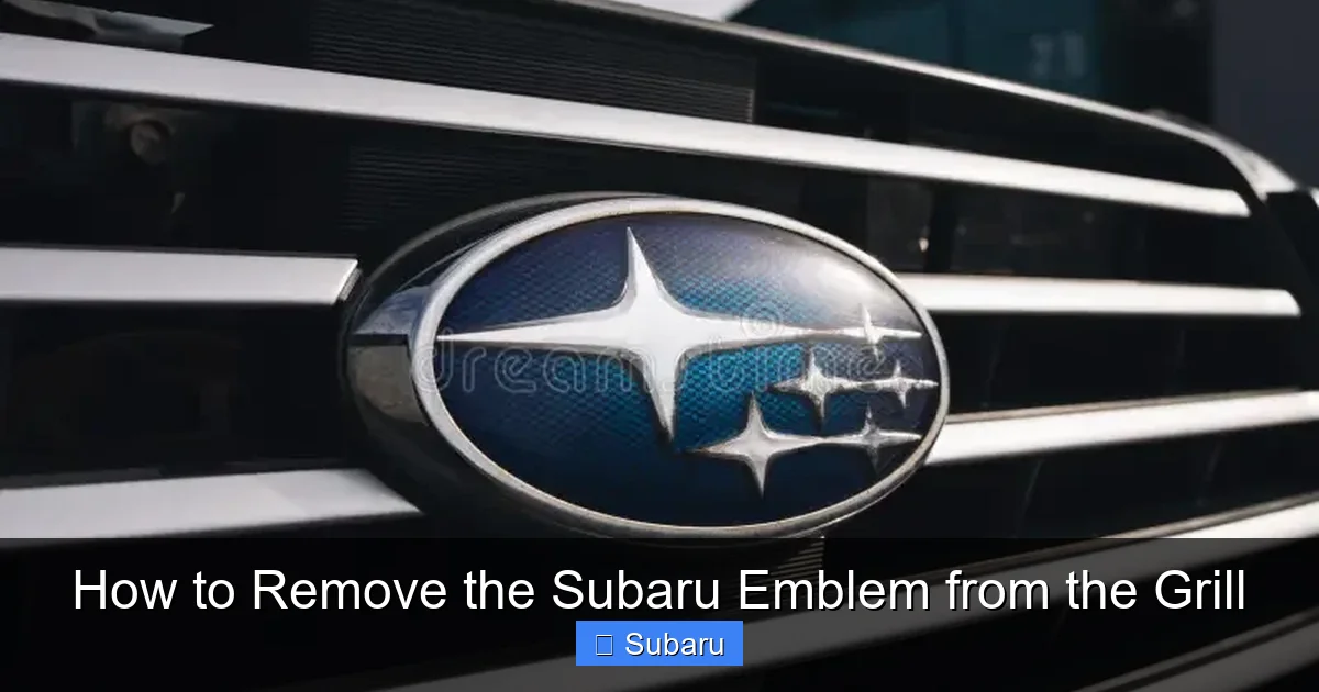 How to Remove the Subaru Emblem from the Grill