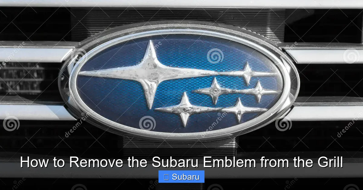 How to Remove the Subaru Emblem from the Grill