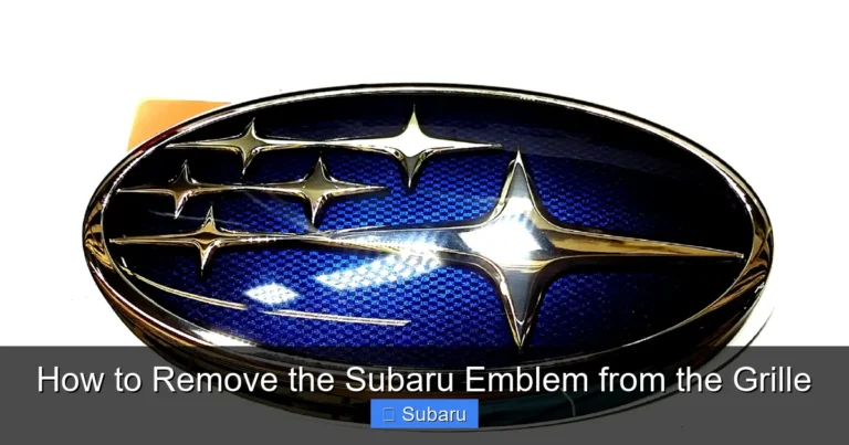 How to Remove the Subaru Emblem from the Grille