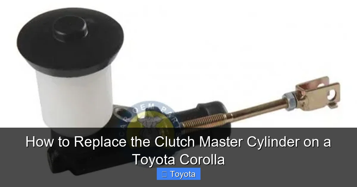 How to Replace the Clutch Master Cylinder on a Toyota Corolla
