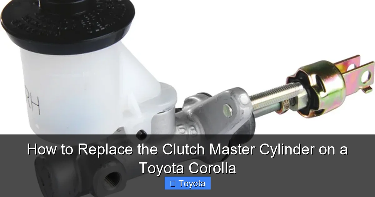 How to Replace the Clutch Master Cylinder on a Toyota Corolla