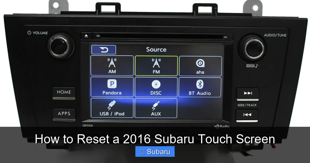 How to Reset a 2016 Subaru Touch Screen