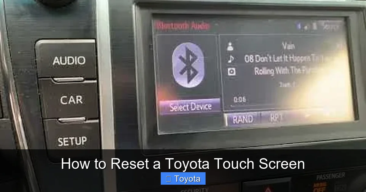 How to Reset a Toyota Touch Screen