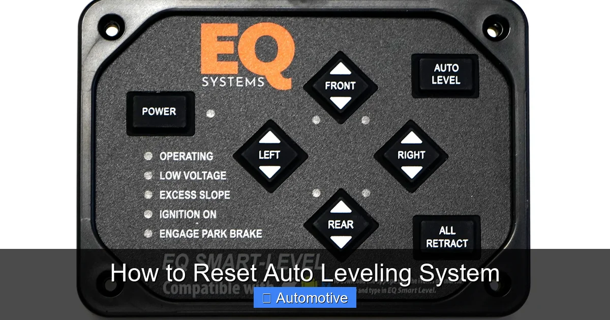 How to Reset Auto Leveling System