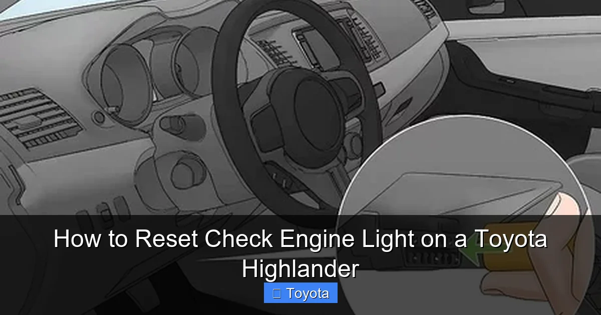 How to Reset Check Engine Light on a Toyota Highlander