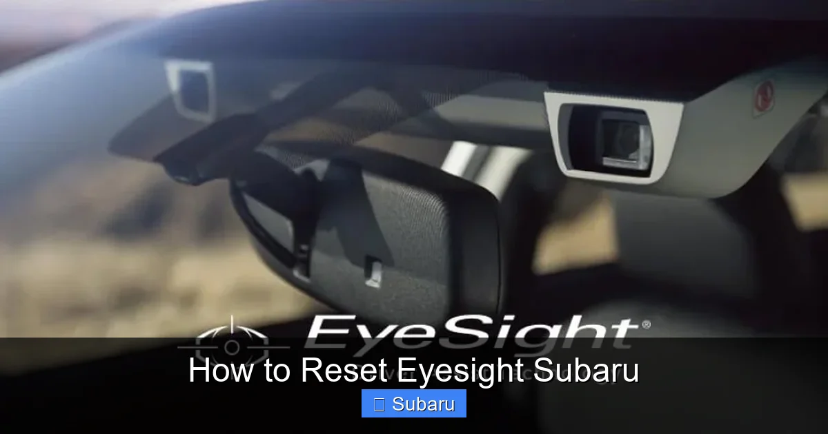 How to Reset Eyesight Subaru