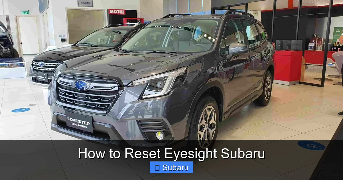 How to Reset Eyesight Subaru