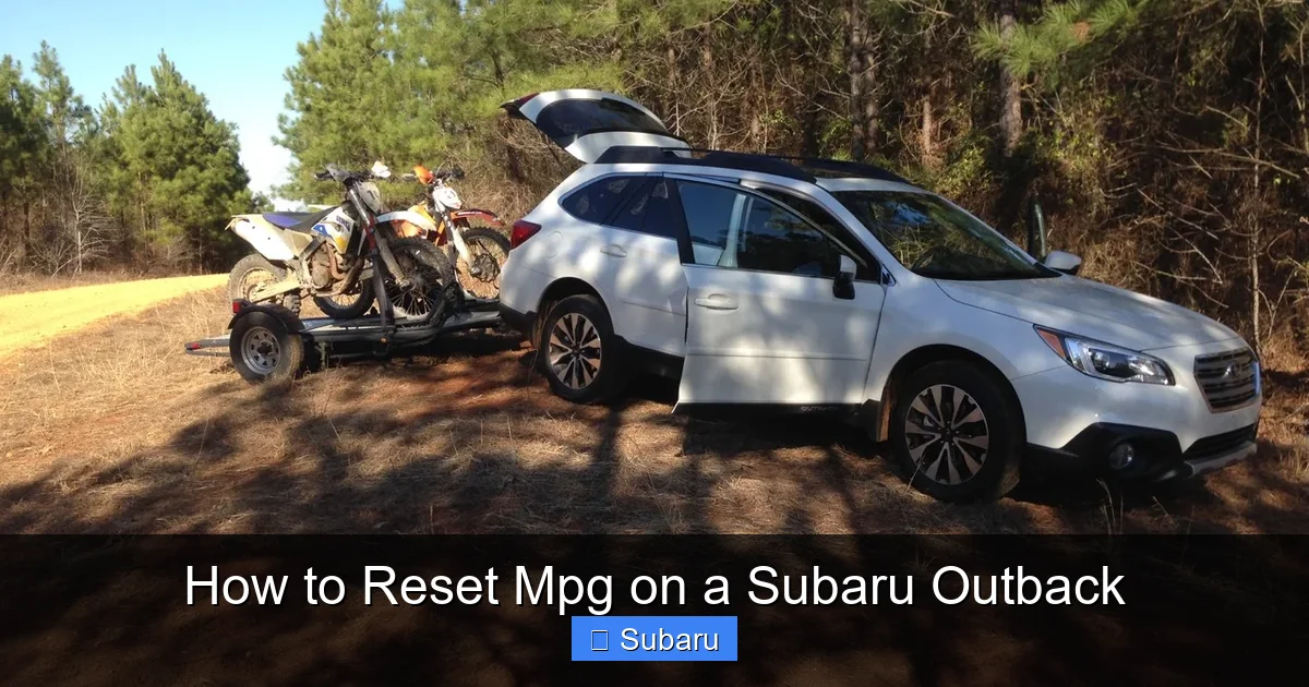How to Reset Mpg on a Subaru Outback