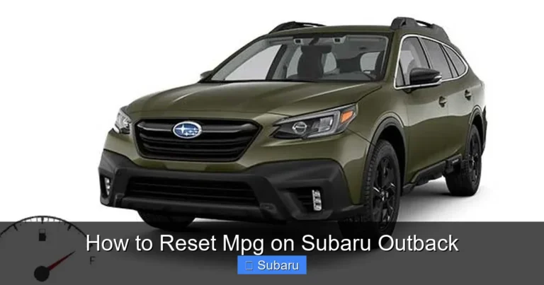 How to Reset Mpg on Subaru Outback