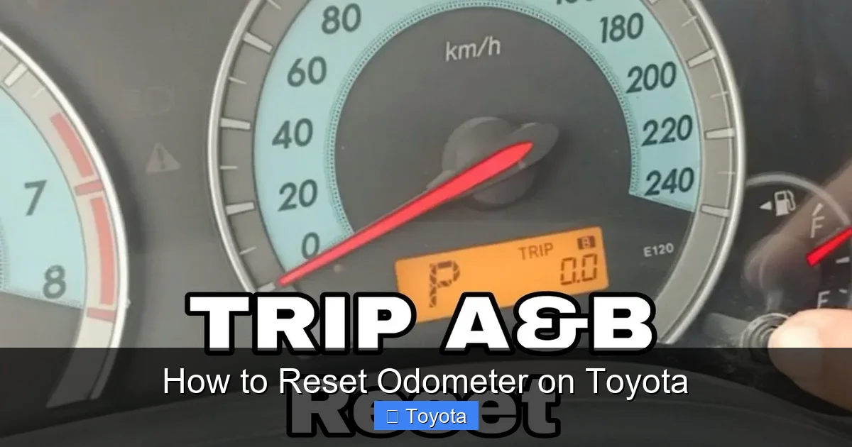 How to Reset Odometer on Toyota