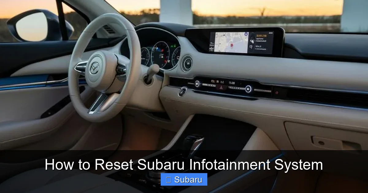 How to Reset Subaru Infotainment System