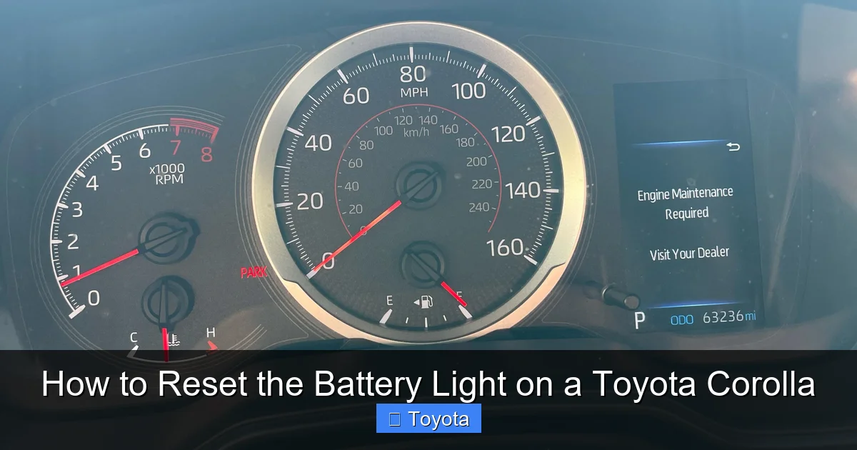 How to Reset the Battery Light on a Toyota Corolla