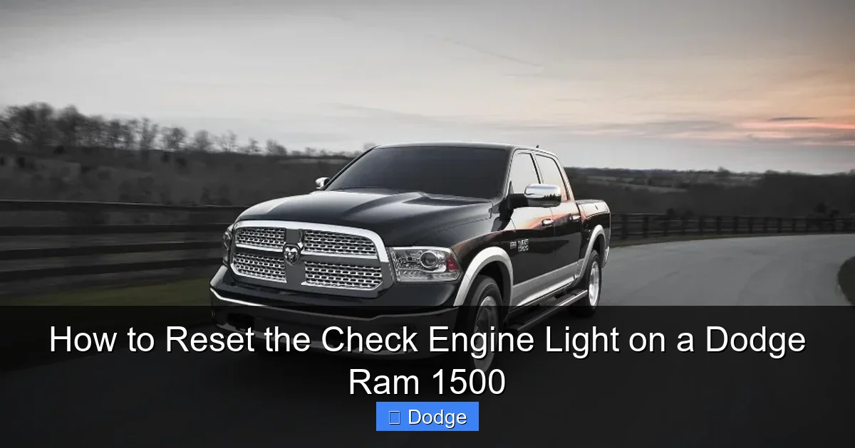 How to Reset the Check Engine Light on a Dodge Ram 1500