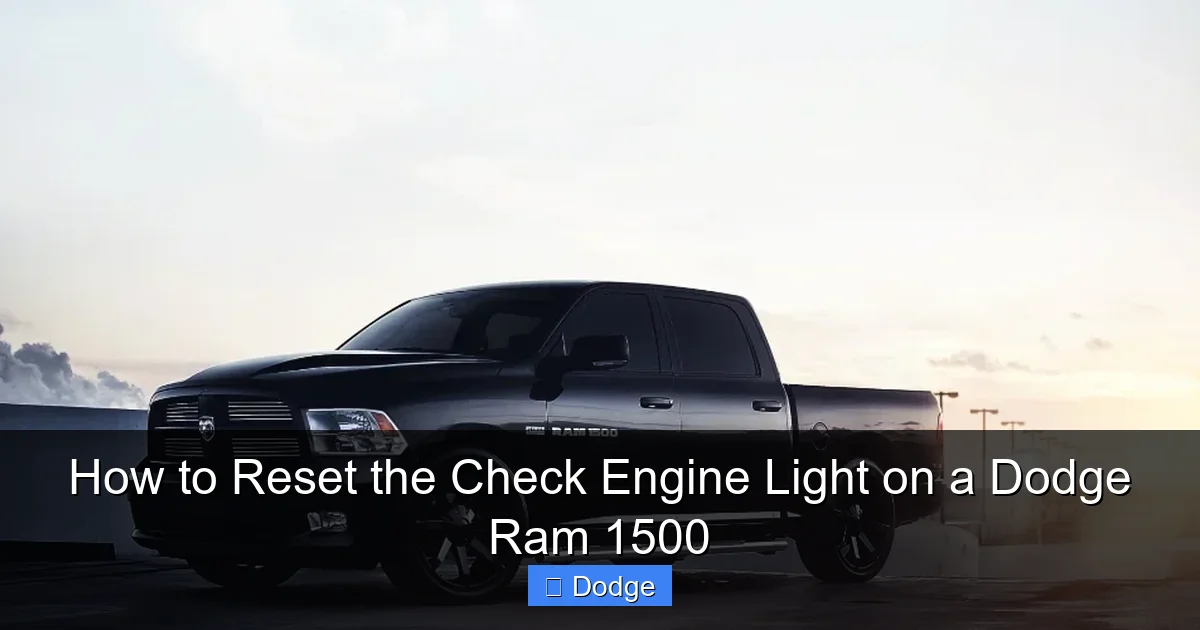 How to Reset the Check Engine Light on a Dodge Ram 1500