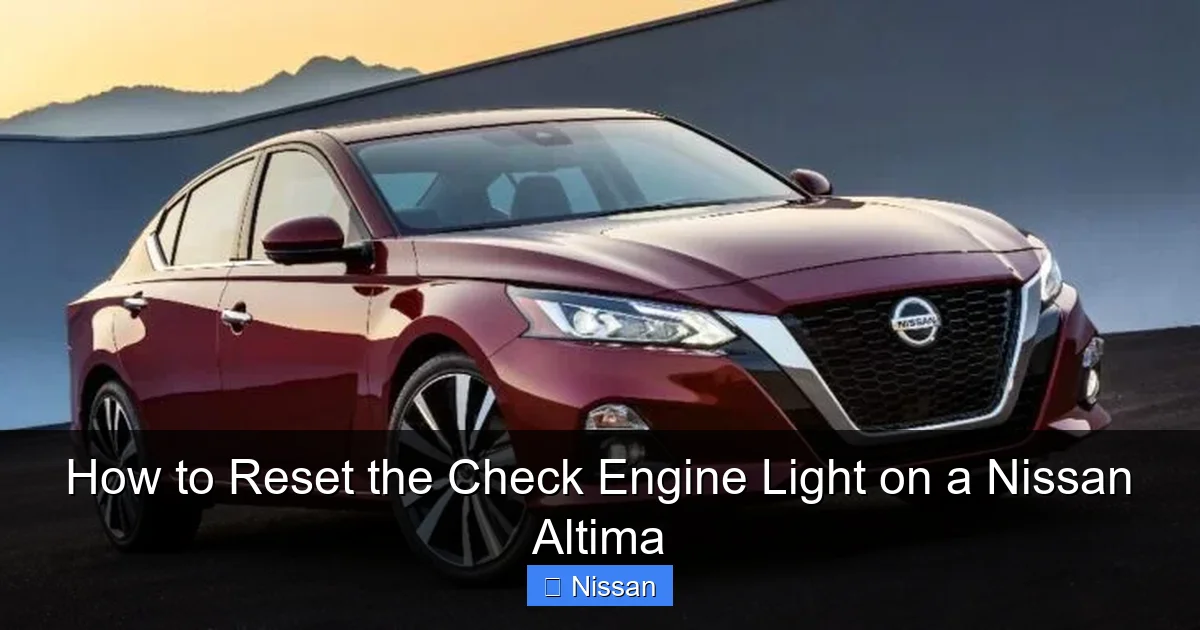 How to Reset the Check Engine Light on a Nissan Altima
