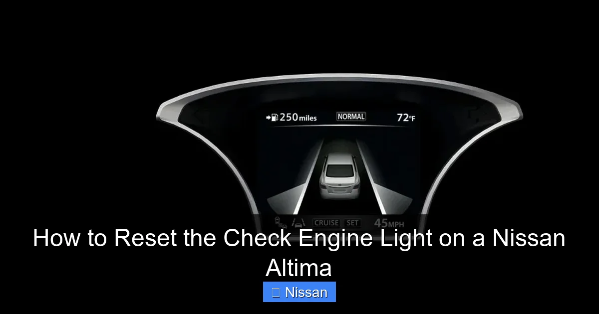 How to Reset the Check Engine Light on a Nissan Altima